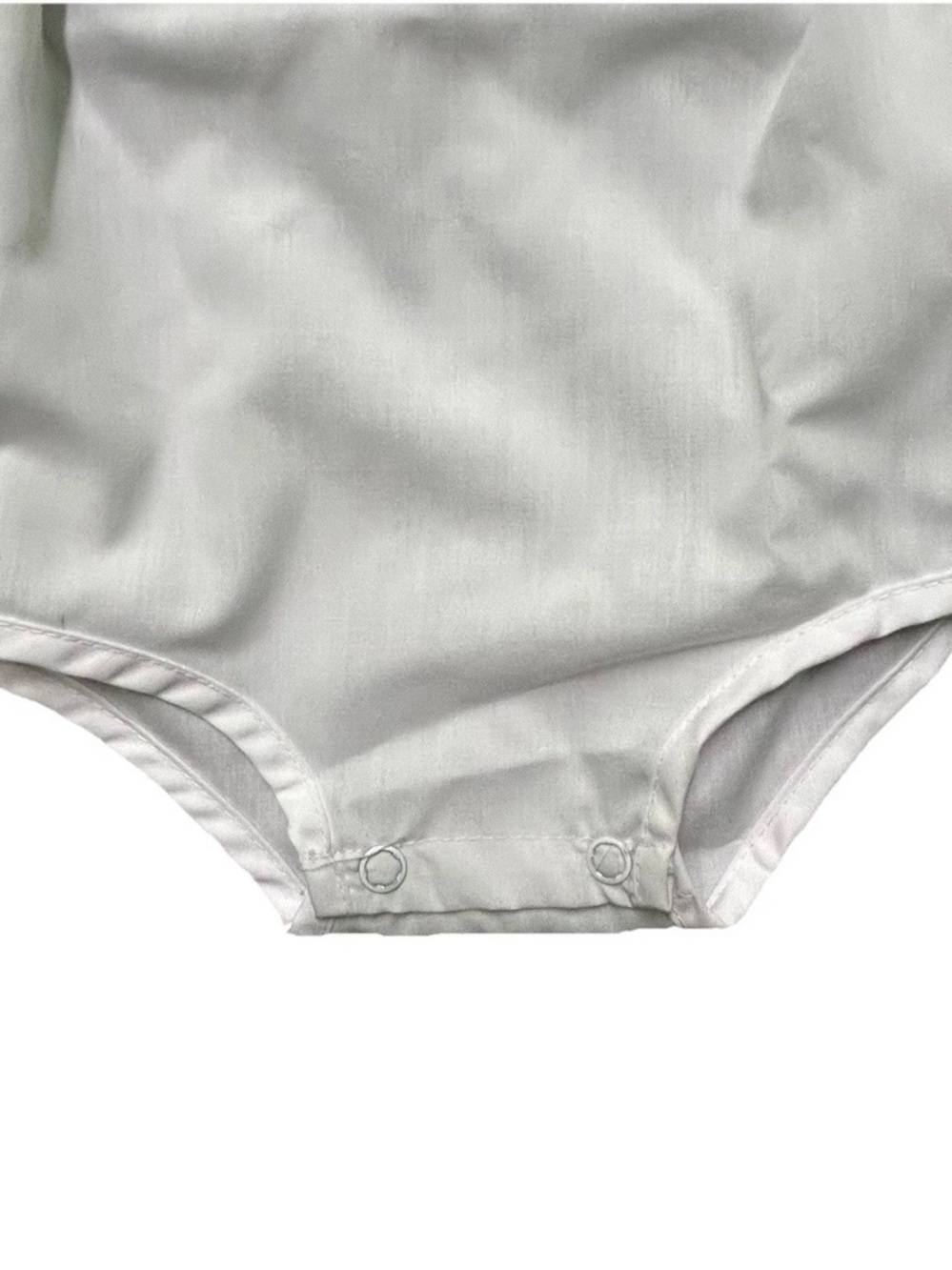 Vintage Baby White Bodysuit Detailed Vest Size 0-6 Months Baptism Christening - Picture 3 of 6